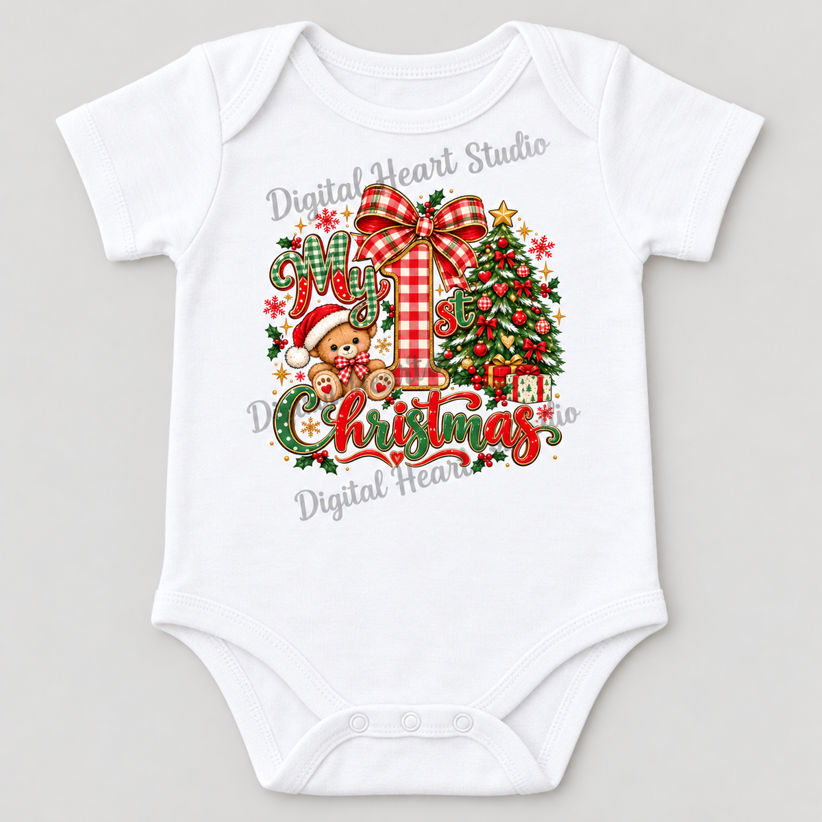My 1st Christmas small centered print, faded watermark preview