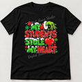 My Students Stole My Heart Black Gildan T-Shirt smaller centered print with faded watermark
