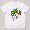 Christmas Stethoscope White Gildan T-Shirt smaller centered print with faded watermark